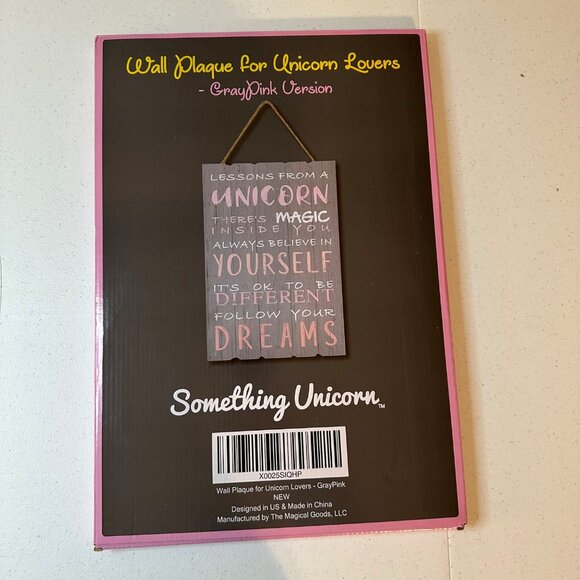 Unicorn decoration believe follow your dreams wall plaque Valentines Day for uni - Picture 10 of 10